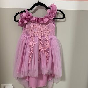 Pink Floral Kids Formal Dress